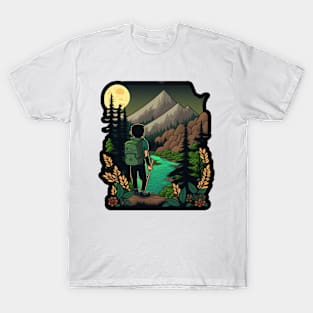 Hiking Cartoon Design - Buy and Plant a Tree T-Shirt